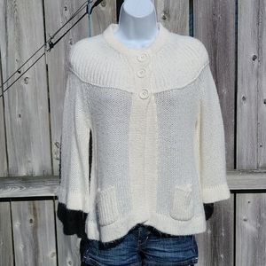 Ivory Swing Carrigan with 3/4 Sleeves